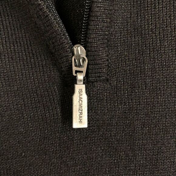 Isaac MIZRAHI Black 1/2 Zip Long Sleeve Sweater Sz M - Picture 5 of 9